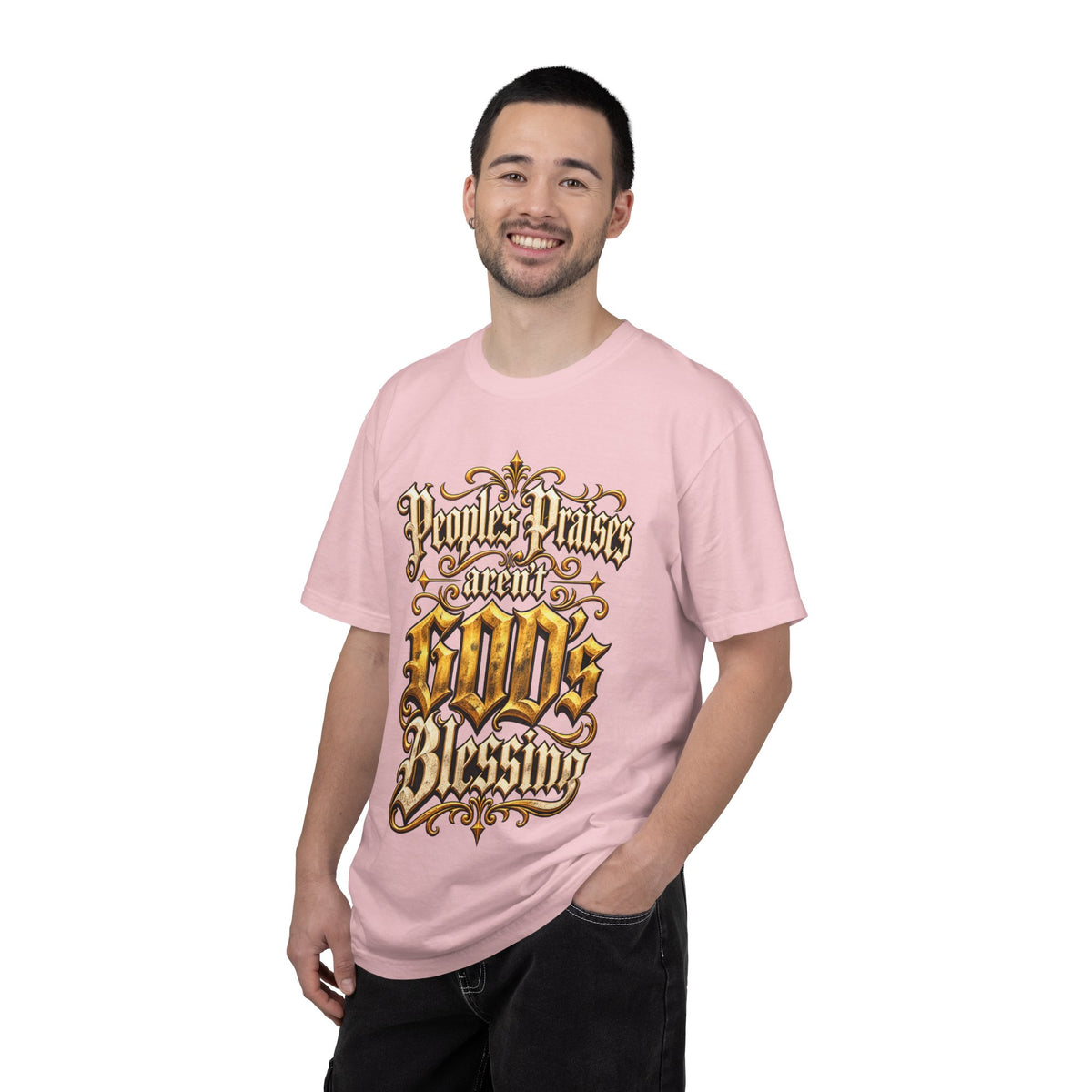 God's Blessing Graphic T-Shirt — "People's Praises Aren't God's Blessing" Christian Vintage Lettering