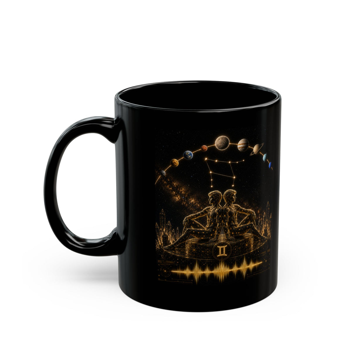 Gemini Constellation Black Mug — Zodiac Coffee Cup (11oz, 15oz)