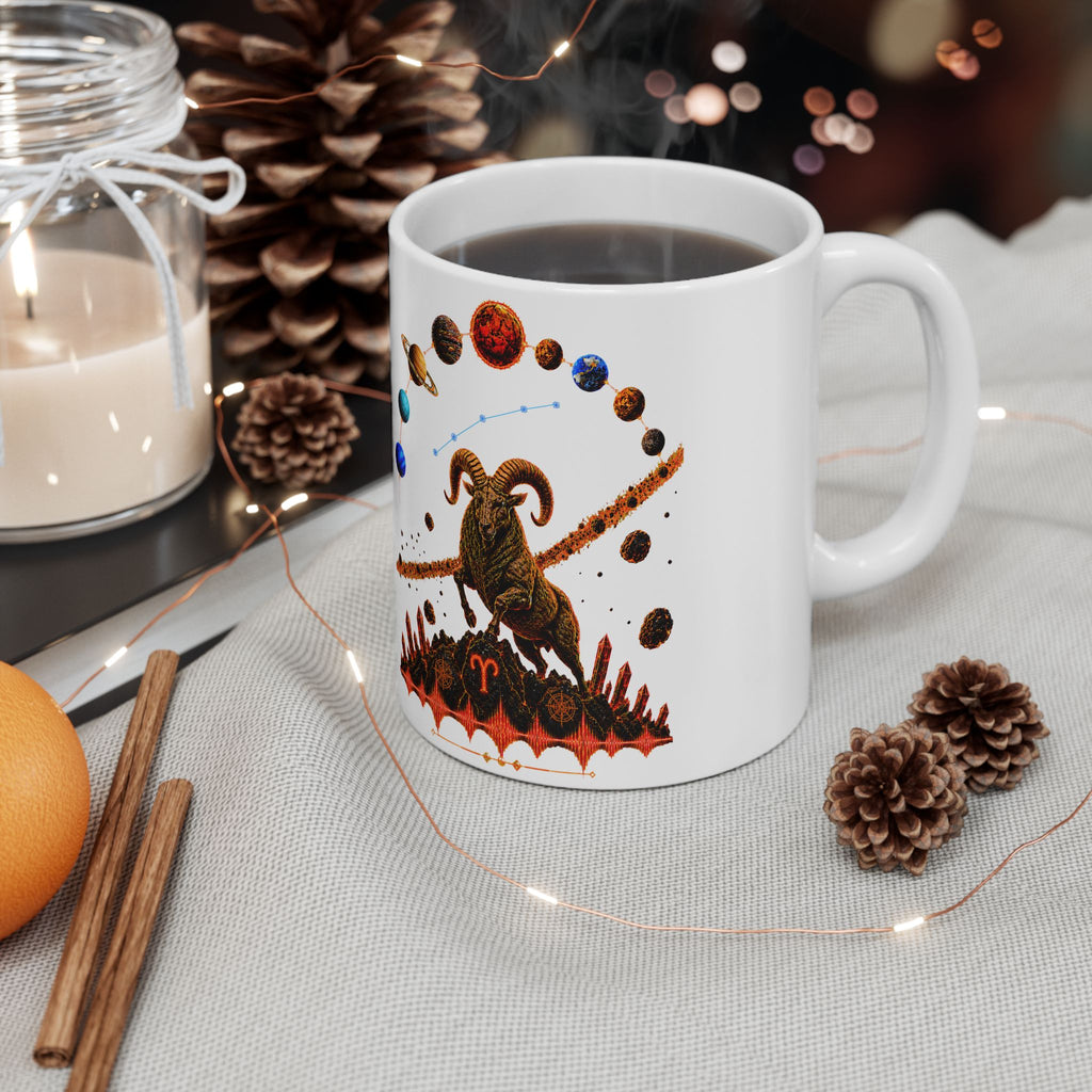 ARIES Astrology Ceramic Mug — Zodiac Constellation Coffee Cup (11oz & 15oz)