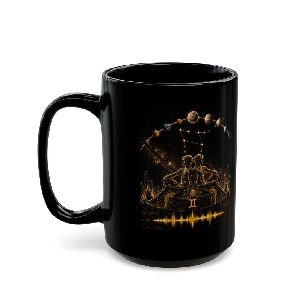 Gemini Constellation Black Mug — Zodiac Coffee Cup (11oz, 15oz)