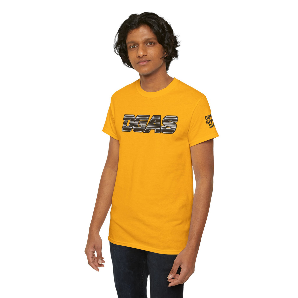 DGAS (Dont Give A Shit) Retro Logo Tee — White Graphic Short Sleeve Shirt