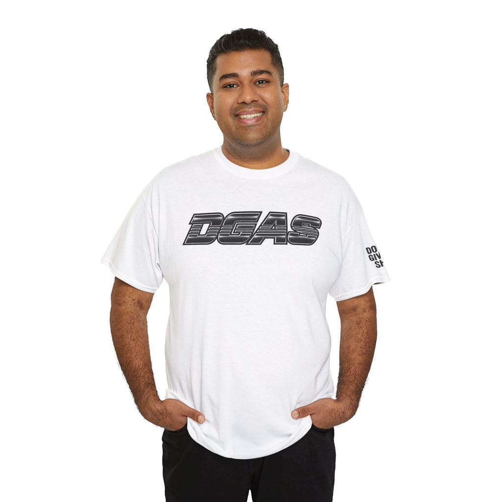 DGAS (Dont Give A Shit) Retro Logo Tee — White Graphic Short Sleeve Shirt