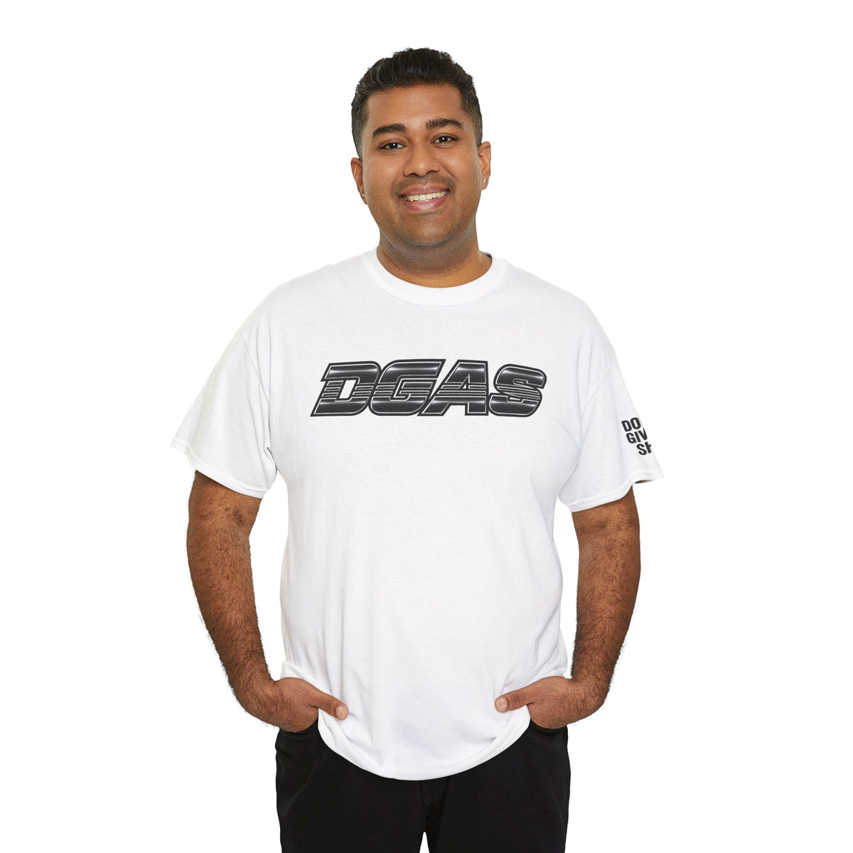 DGAS (Dont Give A Shit) Retro Logo Tee — White Graphic Short Sleeve Shirt