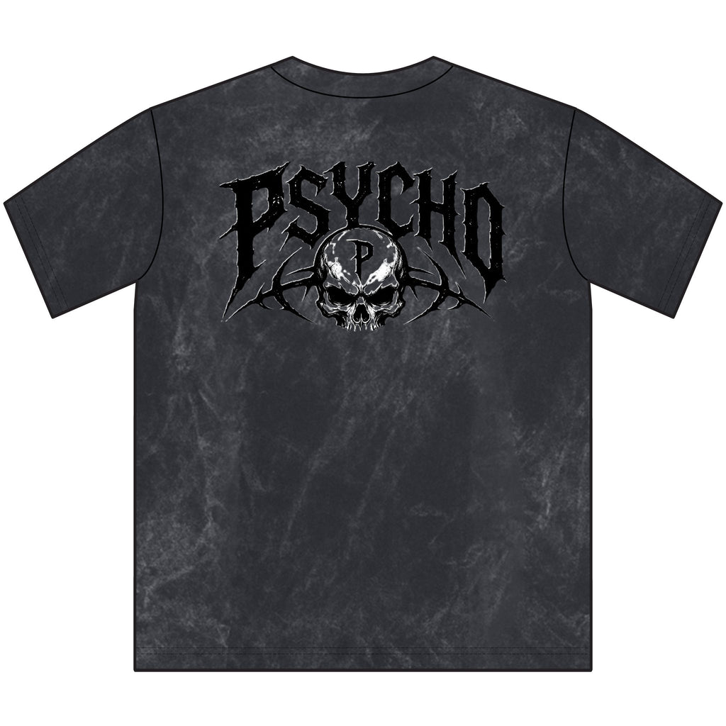 Psycho Skull Vintage Crewneck Tee — Distressed Streetwear Graphic Shirt