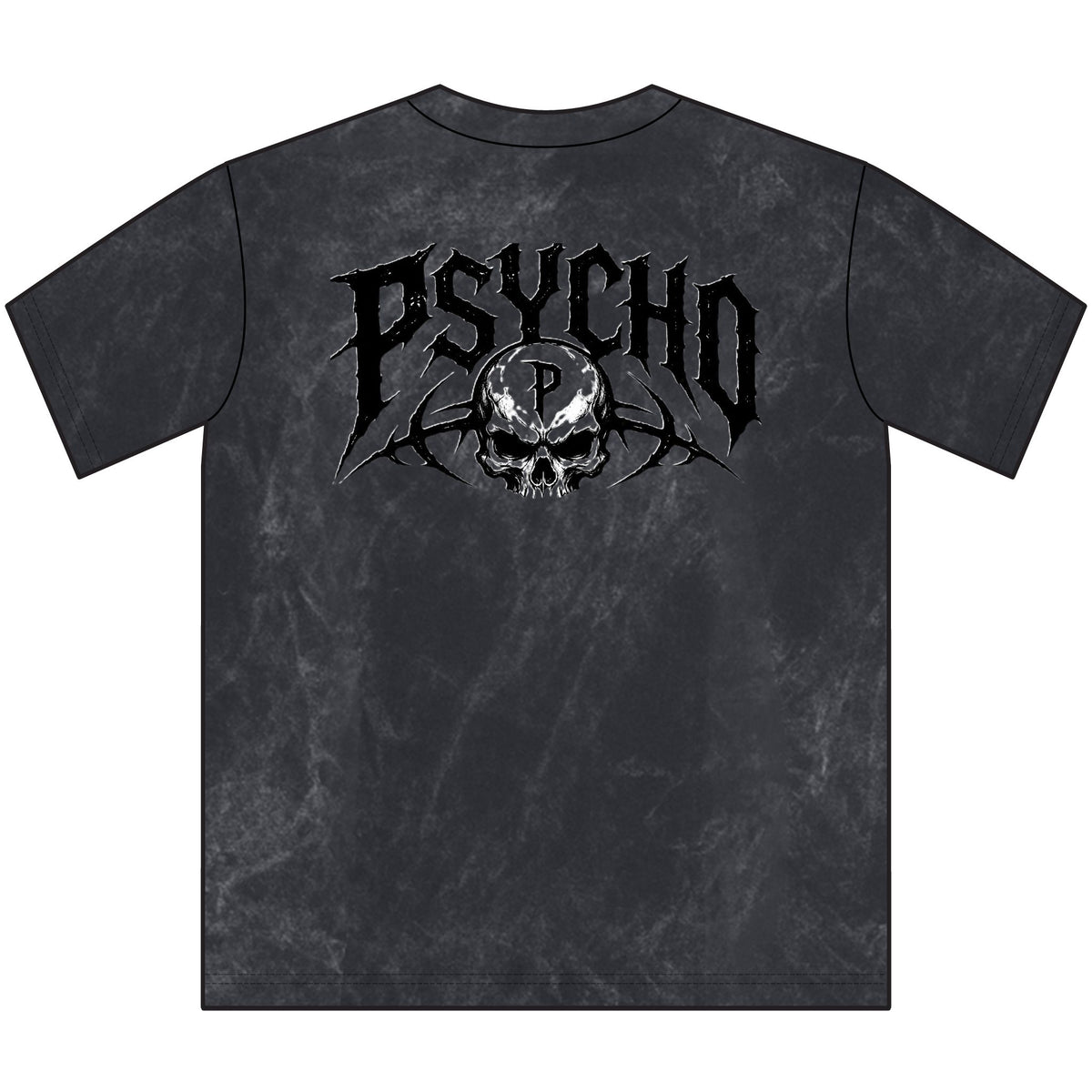 Psycho Skull Vintage Crewneck Tee — Distressed Streetwear Graphic Shirt