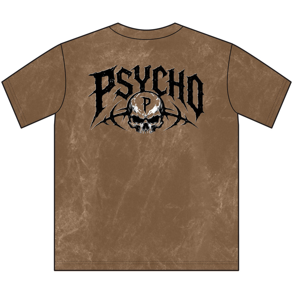 Psycho Skull Vintage Crewneck Tee — Distressed Streetwear Graphic Shirt