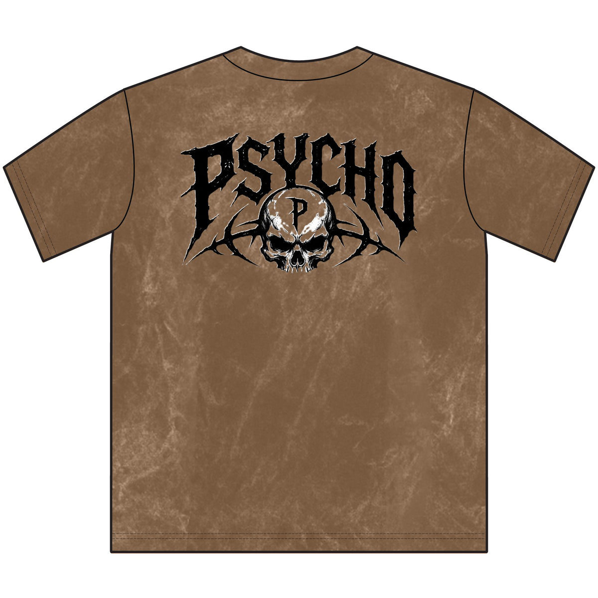 Psycho Skull Vintage Crewneck Tee — Distressed Streetwear Graphic Shirt
