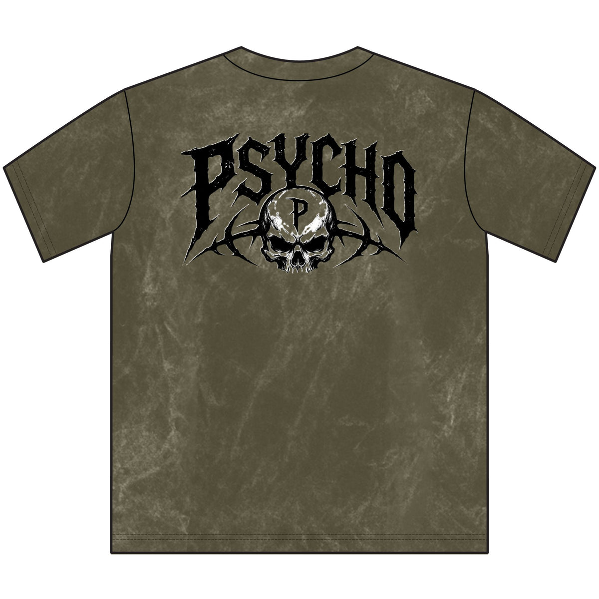 Psycho Skull Vintage Crewneck Tee — Distressed Streetwear Graphic Shirt