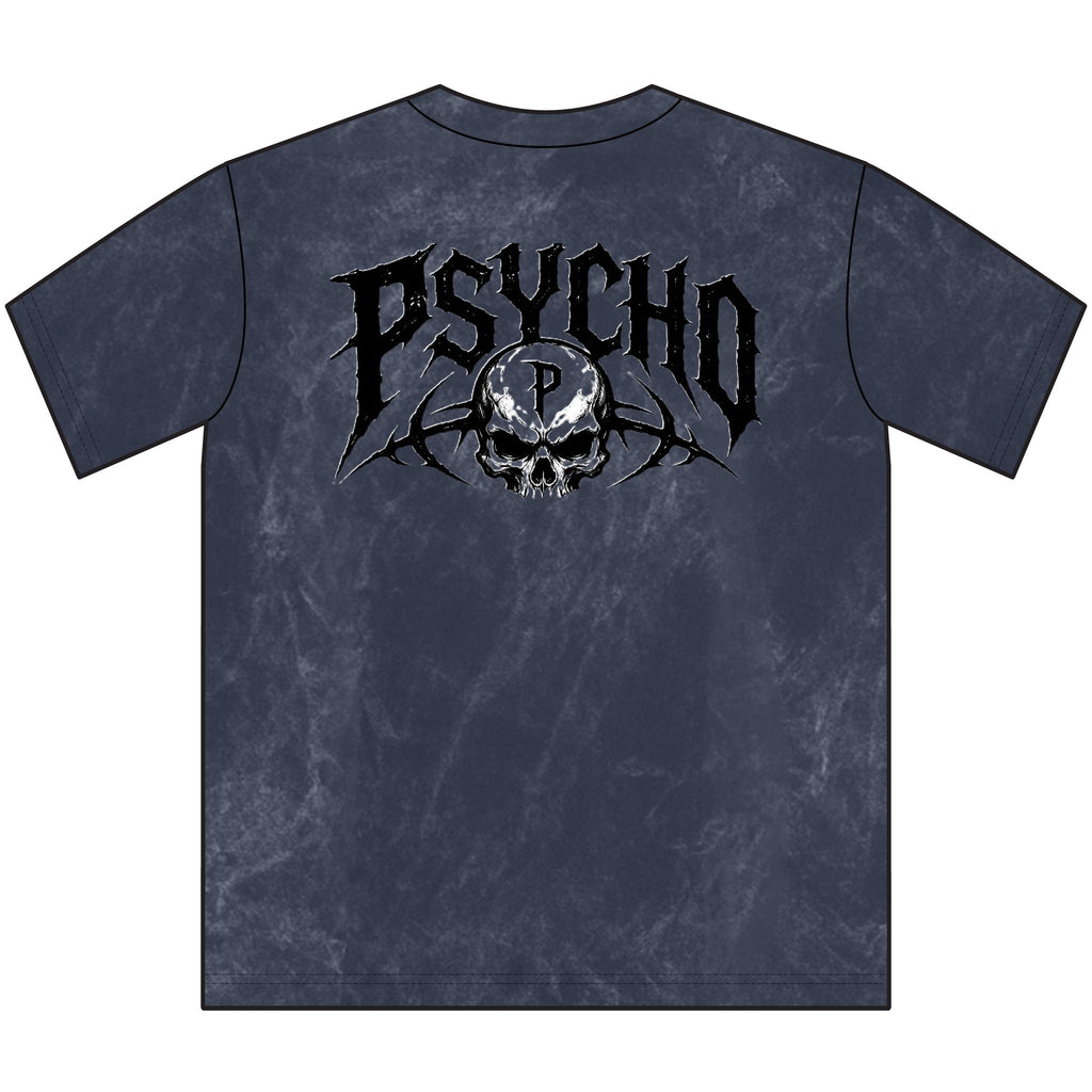 Psycho Skull Vintage Crewneck Tee — Distressed Streetwear Graphic Shirt