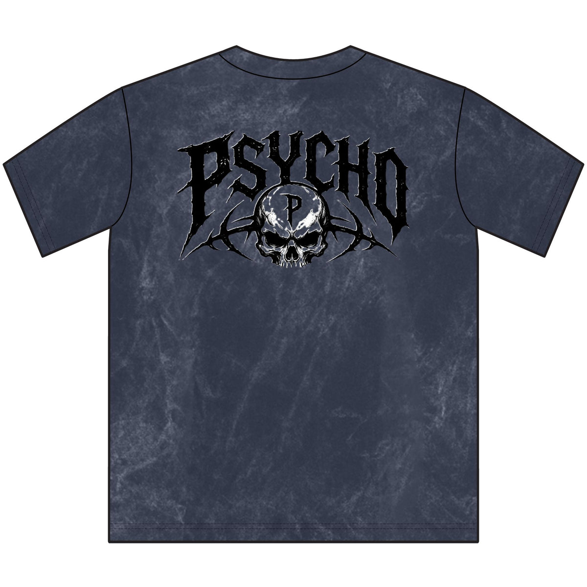 Psycho Skull Vintage Crewneck Tee — Distressed Streetwear Graphic Shirt