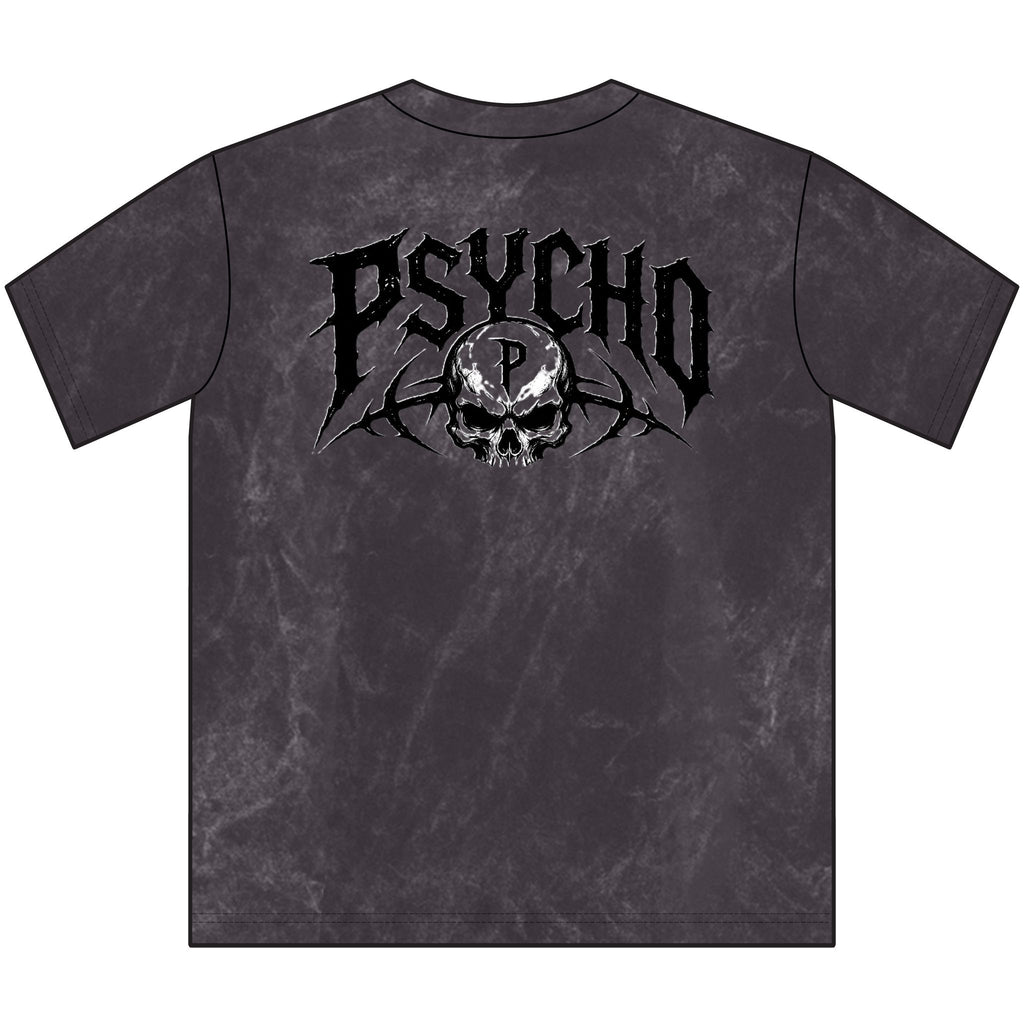 Psycho Skull Vintage Crewneck Tee — Distressed Streetwear Graphic Shirt