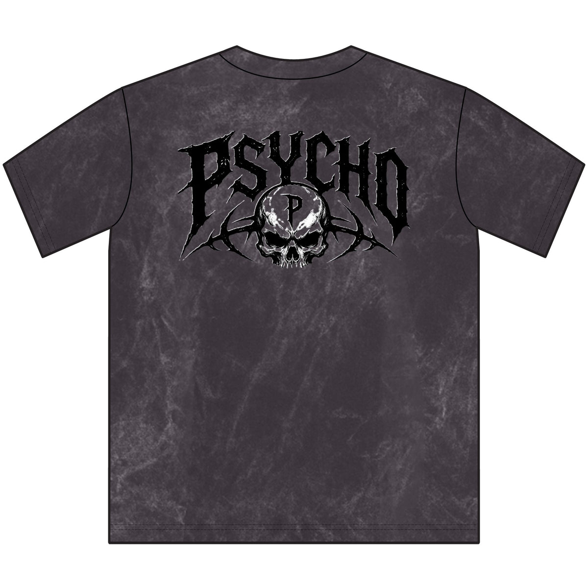 Psycho Skull Vintage Crewneck Tee — Distressed Streetwear Graphic Shirt