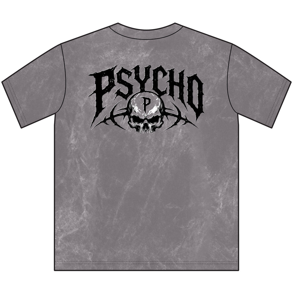 Psycho Skull Vintage Crewneck Tee — Distressed Streetwear Graphic Shirt