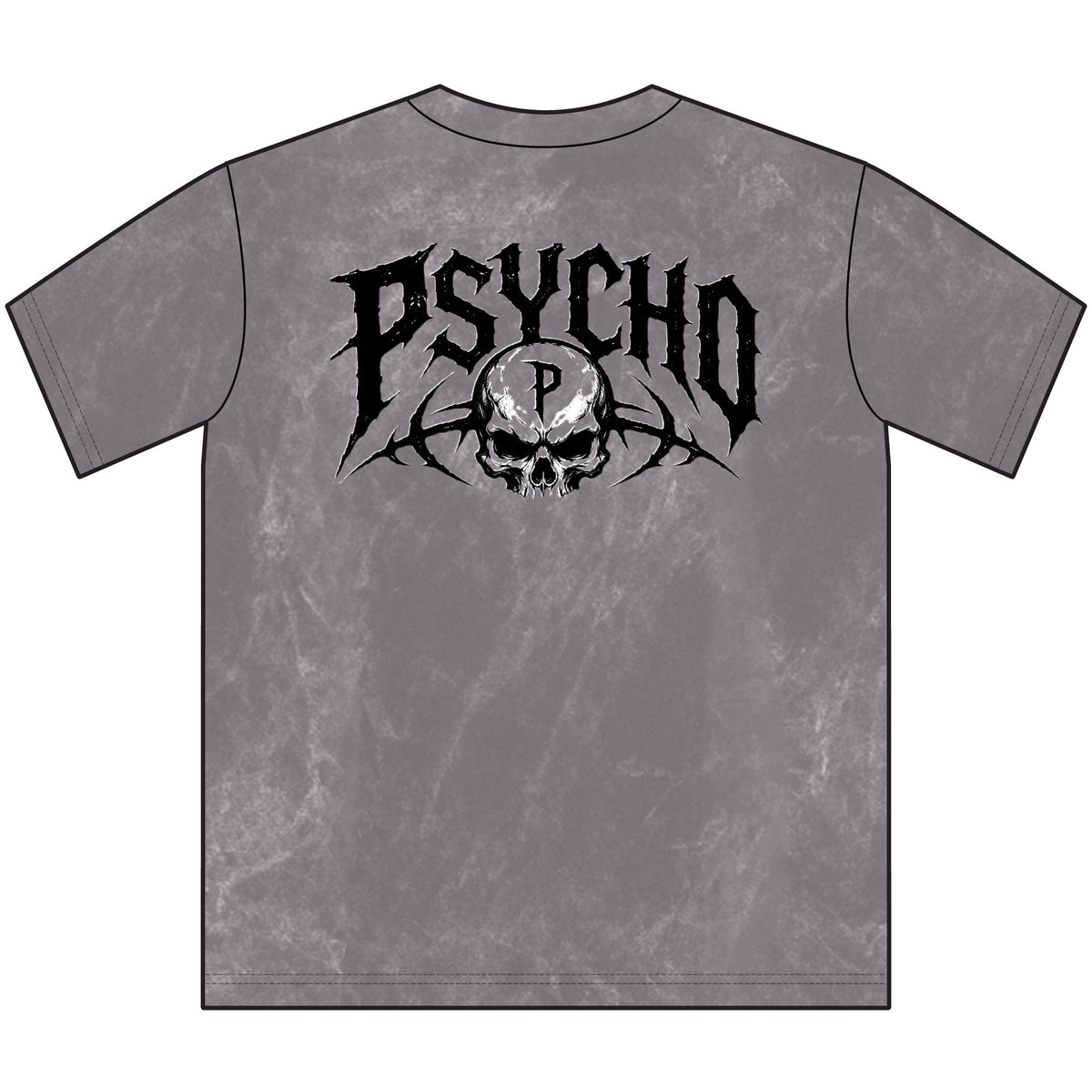 Psycho Skull Vintage Crewneck Tee — Distressed Streetwear Graphic Shirt