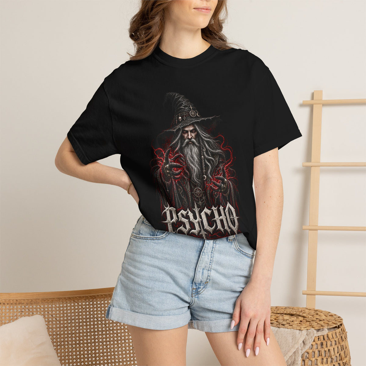 Psycho Wizard T-Shirt — Gothic Wizard Graphic Tee