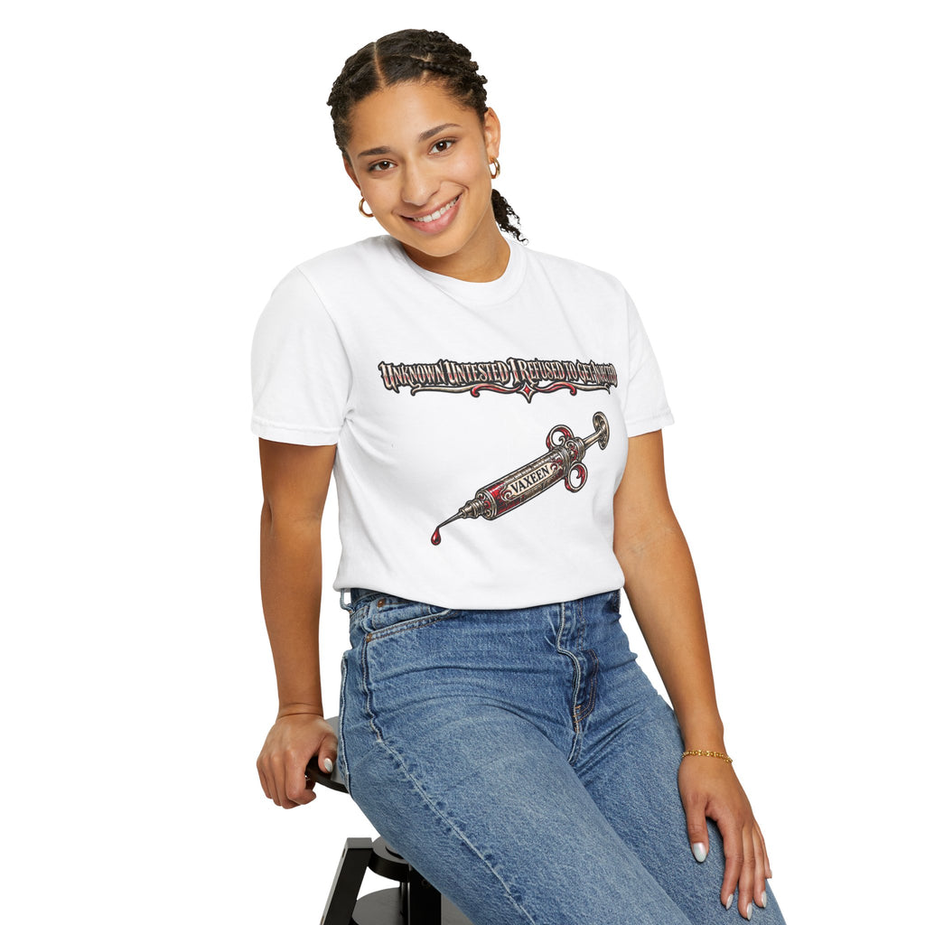 Syringe Tattoo Graphic T-Shirt — 'Saved' Vintage Medical Punk Tee