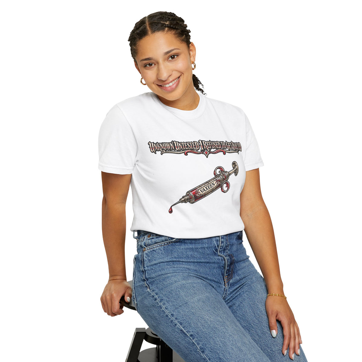 Syringe Tattoo Graphic T-Shirt — 'Saved' Vintage Medical Punk Tee