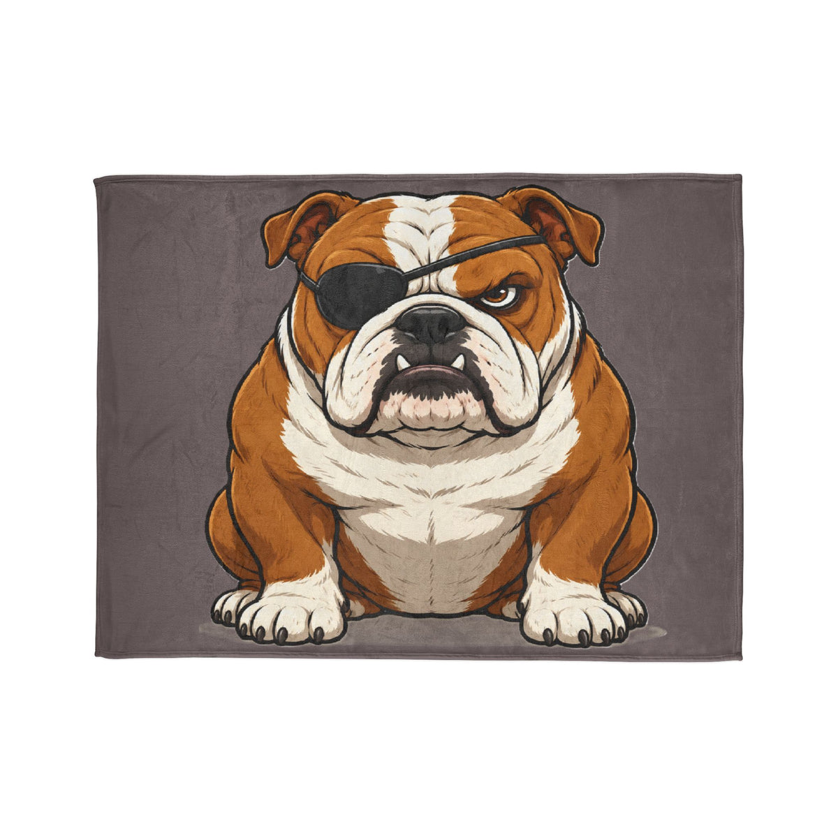 Bulldog Pirate Throw Blanket — Funny English Bulldog Eye Patch Cozy Blanket