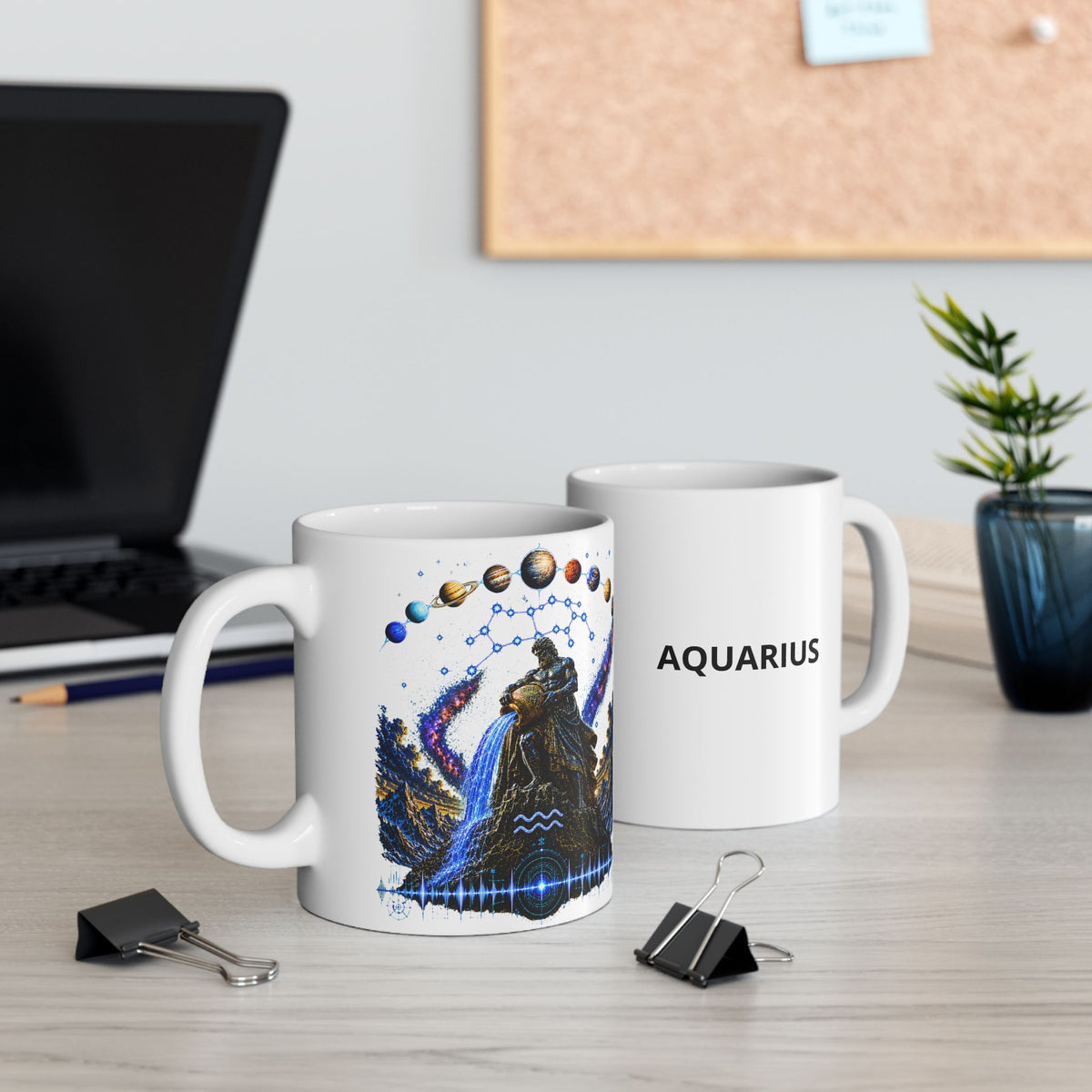 AQUARIUS Astrology Ceramic Mug — Zodiac Constellation Coffee Cup (11oz & 15oz)