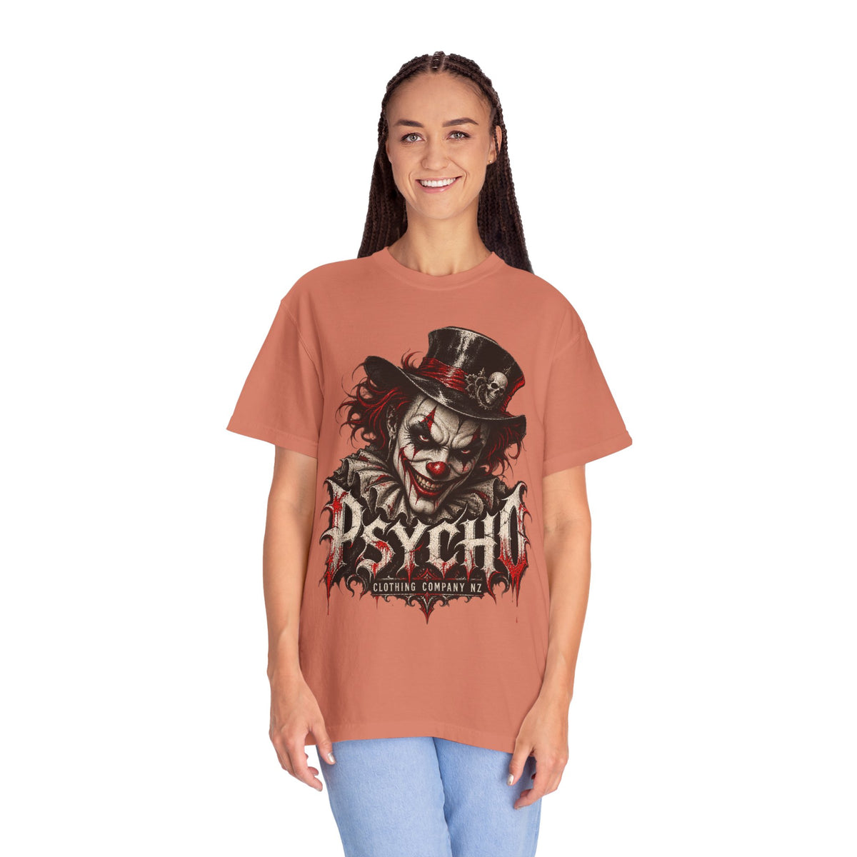 Psycho Clown Male Graphic T-Shirt — Creepy Gothic Horror Tee