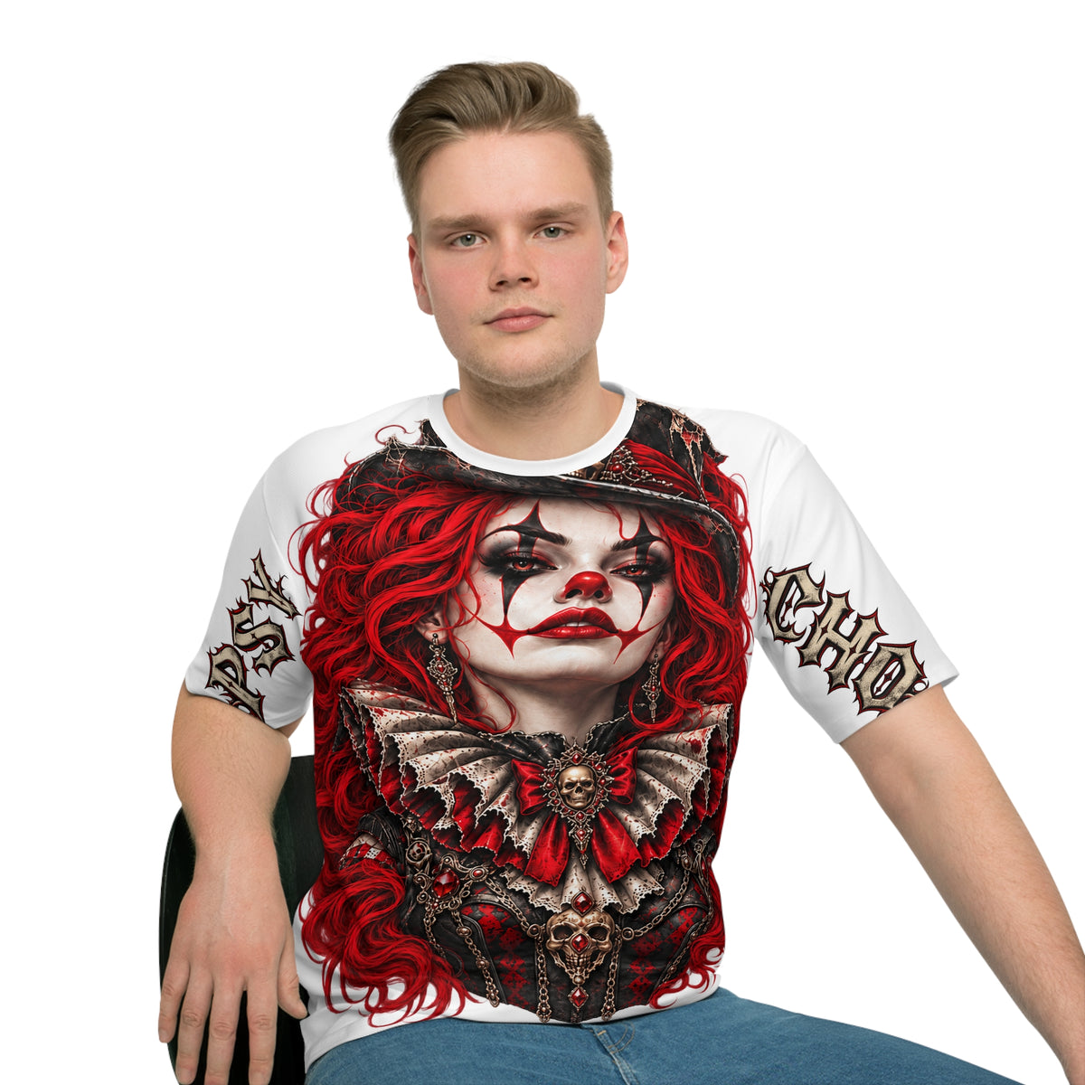 Gothic Red Clown All-Over Print T-Shirt