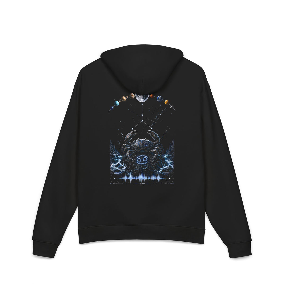 Zodiac Cancer Hoodie — Celestial Crab Constellation Back Graphic