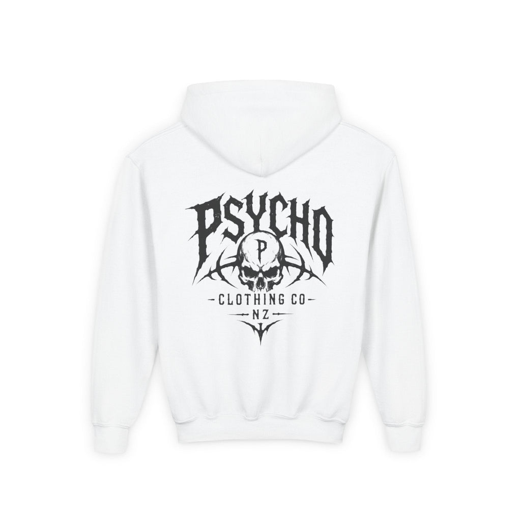 Psycho Skull Youth Hoodie - Graphic Band-Style Kids Sweatshirt