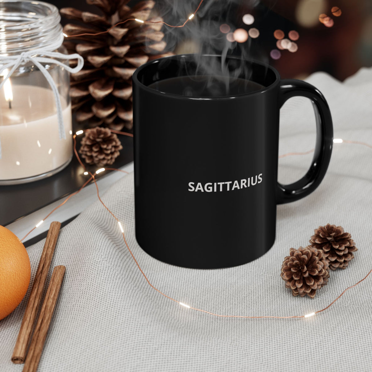 SAGITTARIUS Constellation Black Mug — Zodiac Coffee Cup (11oz, 15oz)