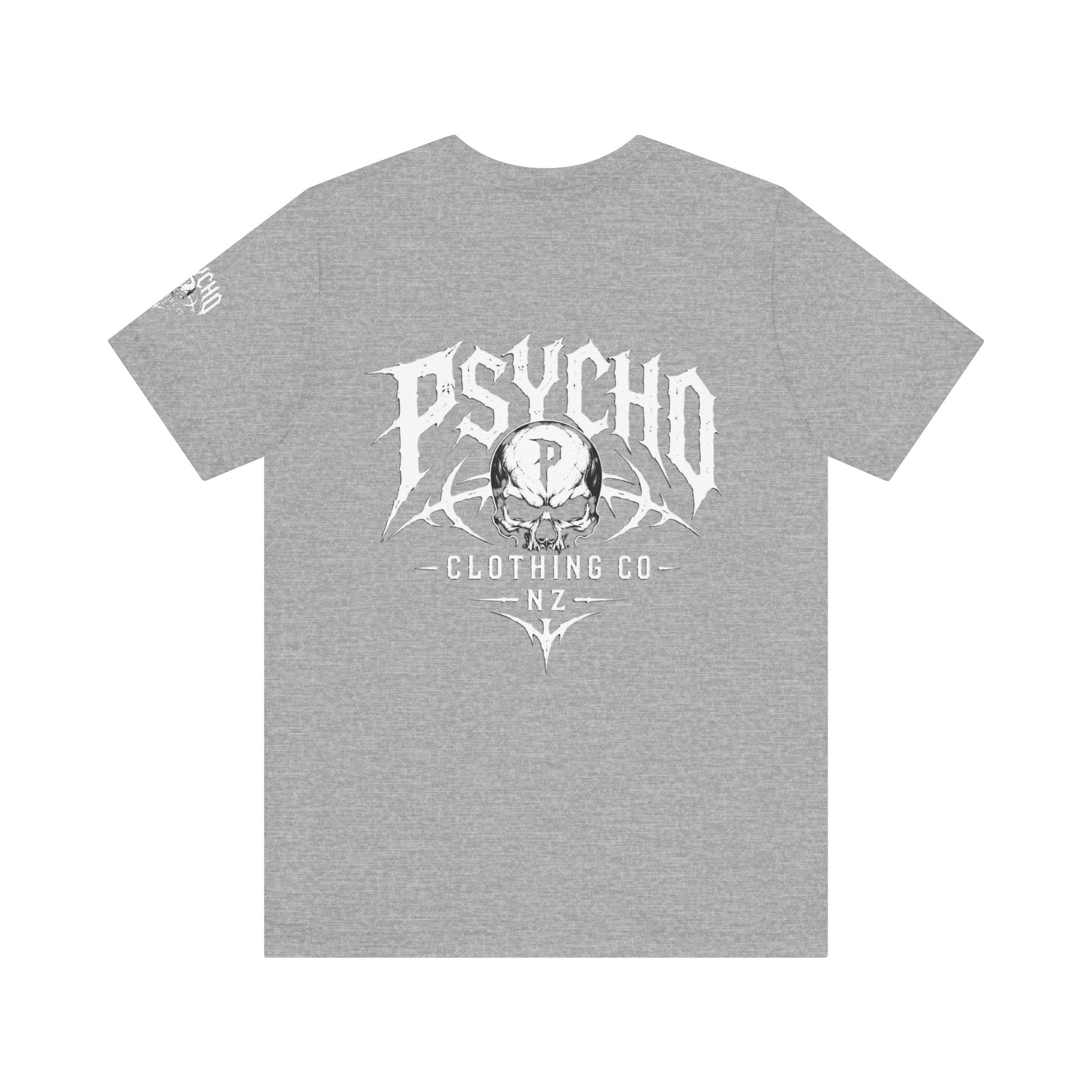 Psycho Clothing Co. Graphic Tee — Gothic Skull Logo T‑Shirt