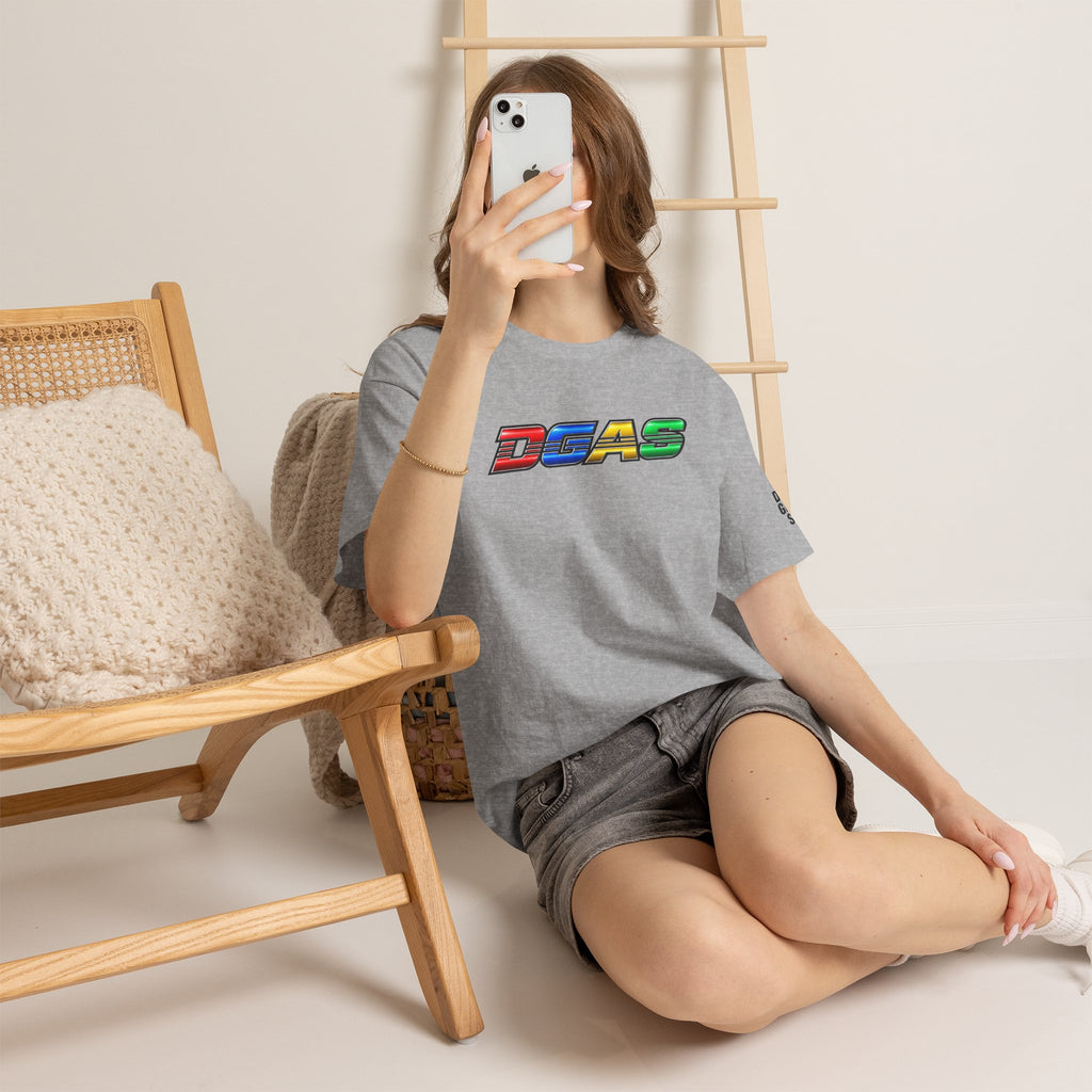 DGAS Dont Give A Shit Retro Rainbow Logo T‑Shirt