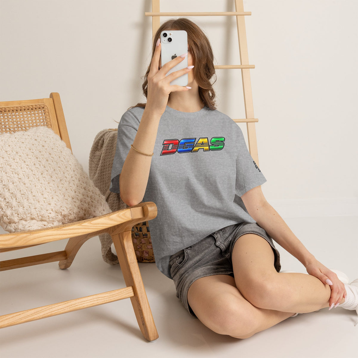 DGAS Dont Give A Shit Retro Rainbow Logo T‑Shirt