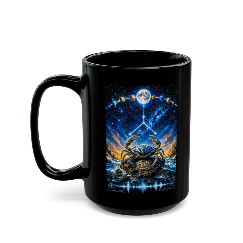 Cancer Zodiac Black Mug — Constellation Crab Horoscope Coffee Cup