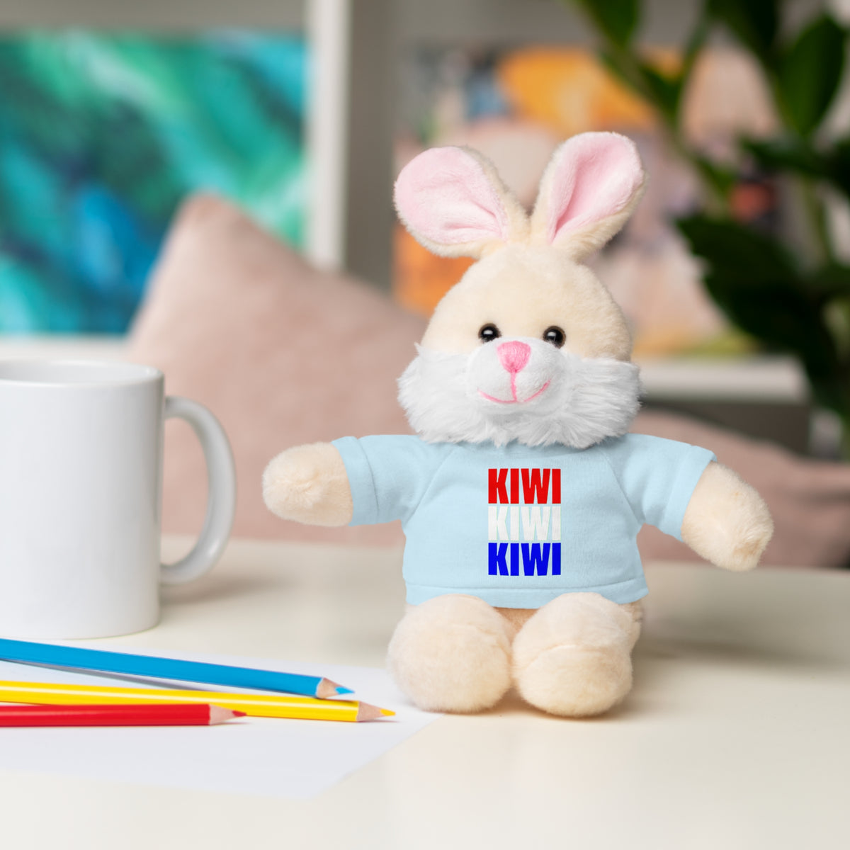 Kiwi Stripe Teddy Bear with Graphic Tee