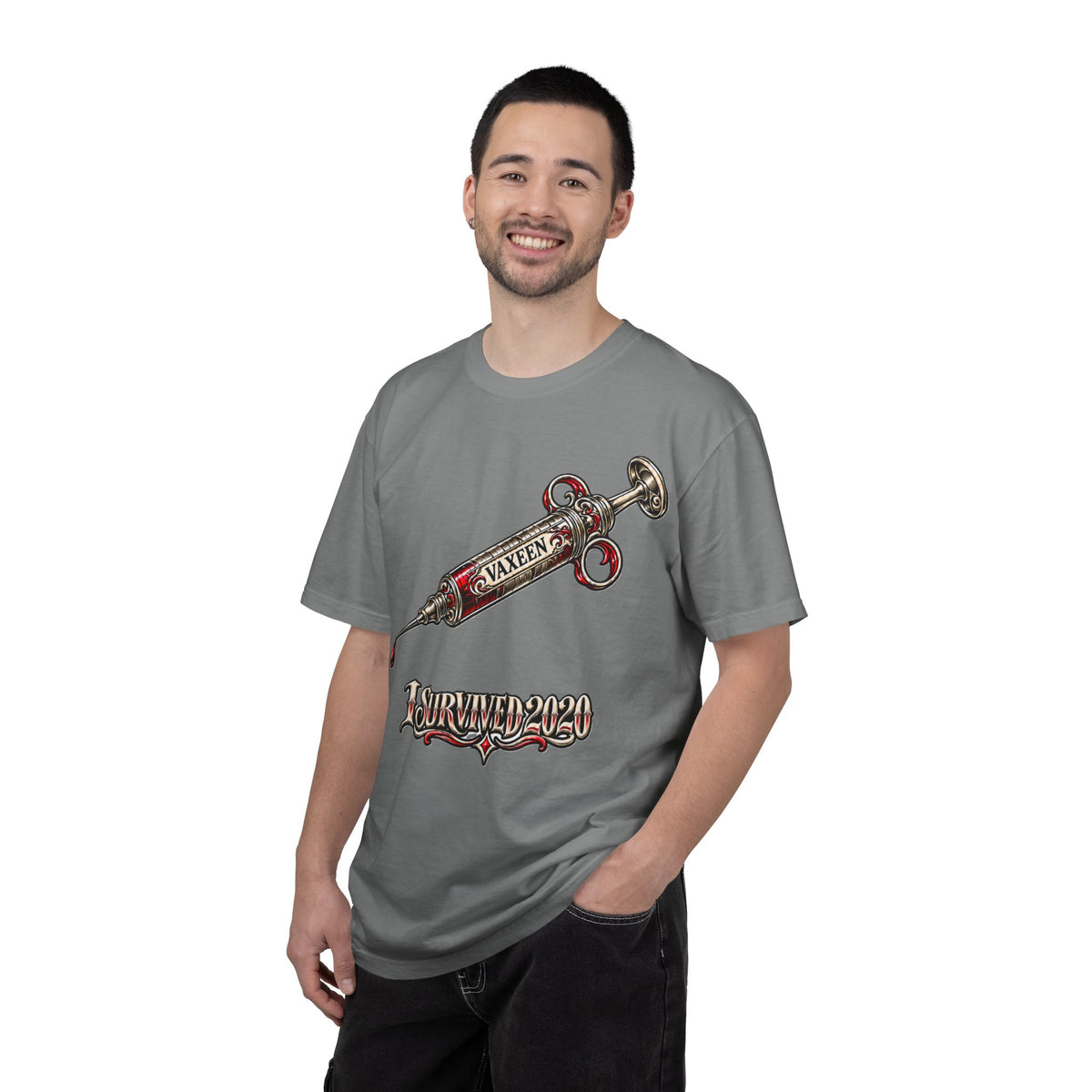 I Survived 2020 T-Shirt — Retro Syringe Graphic Tee