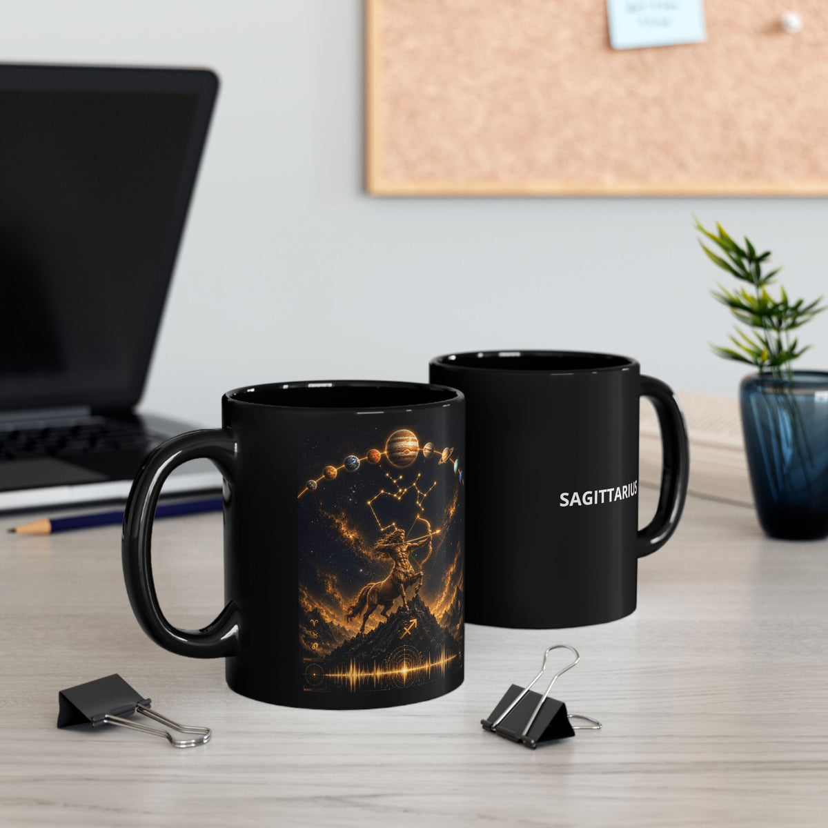 SAGITTARIUS Constellation Black Mug — Zodiac Coffee Cup (11oz, 15oz)