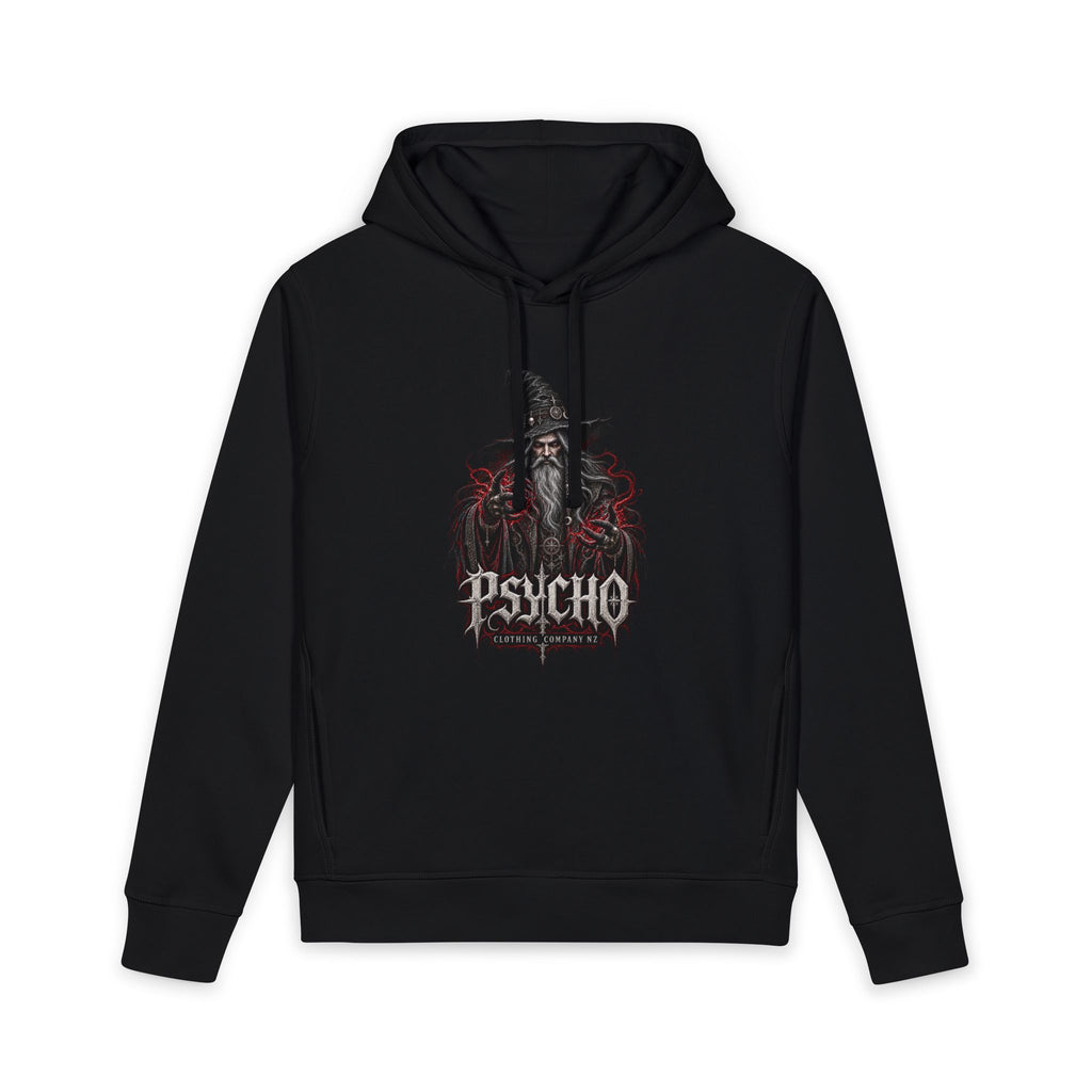 Psycho Wizard Hoodie — Gothic Graphic Pullover for Horror Fans