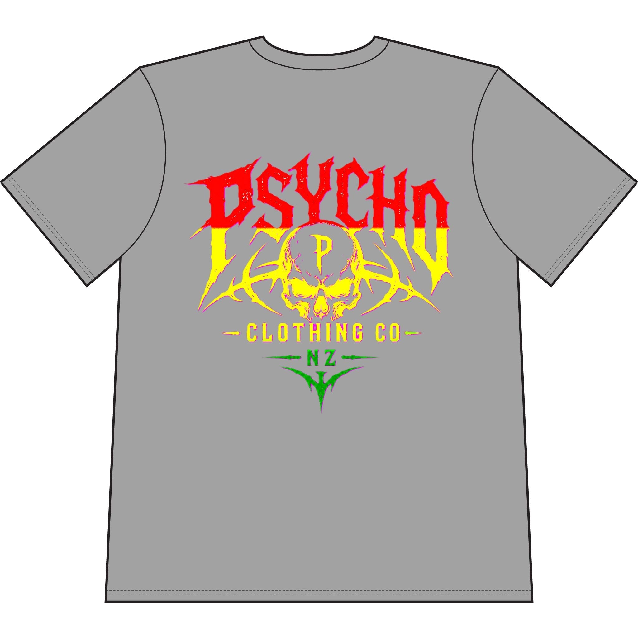 Psycho Skull Graphic T-Shirt — Heavyweight Garment-Dyed Streetwear