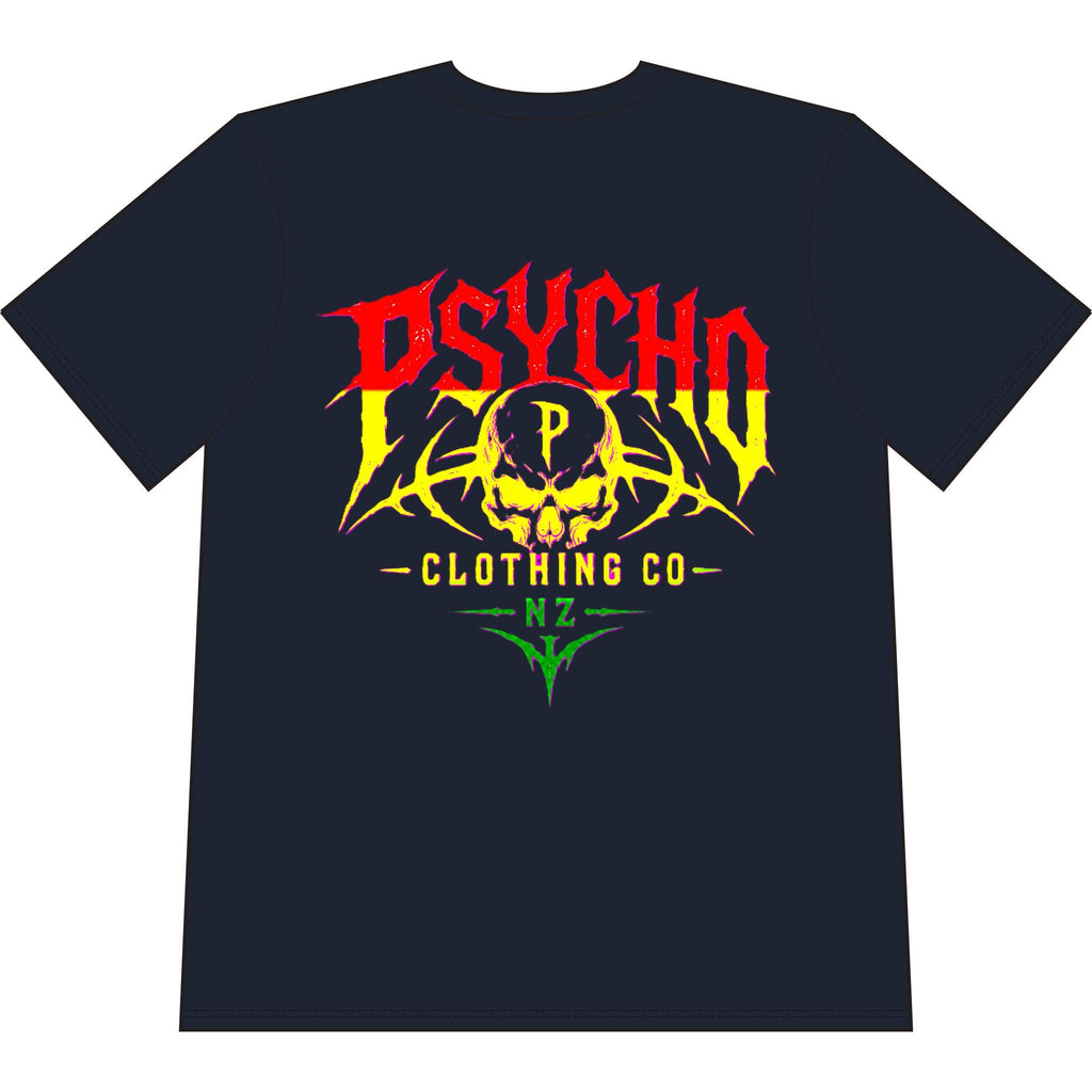 Psycho Skull Graphic T-Shirt — Heavyweight Garment-Dyed Streetwear