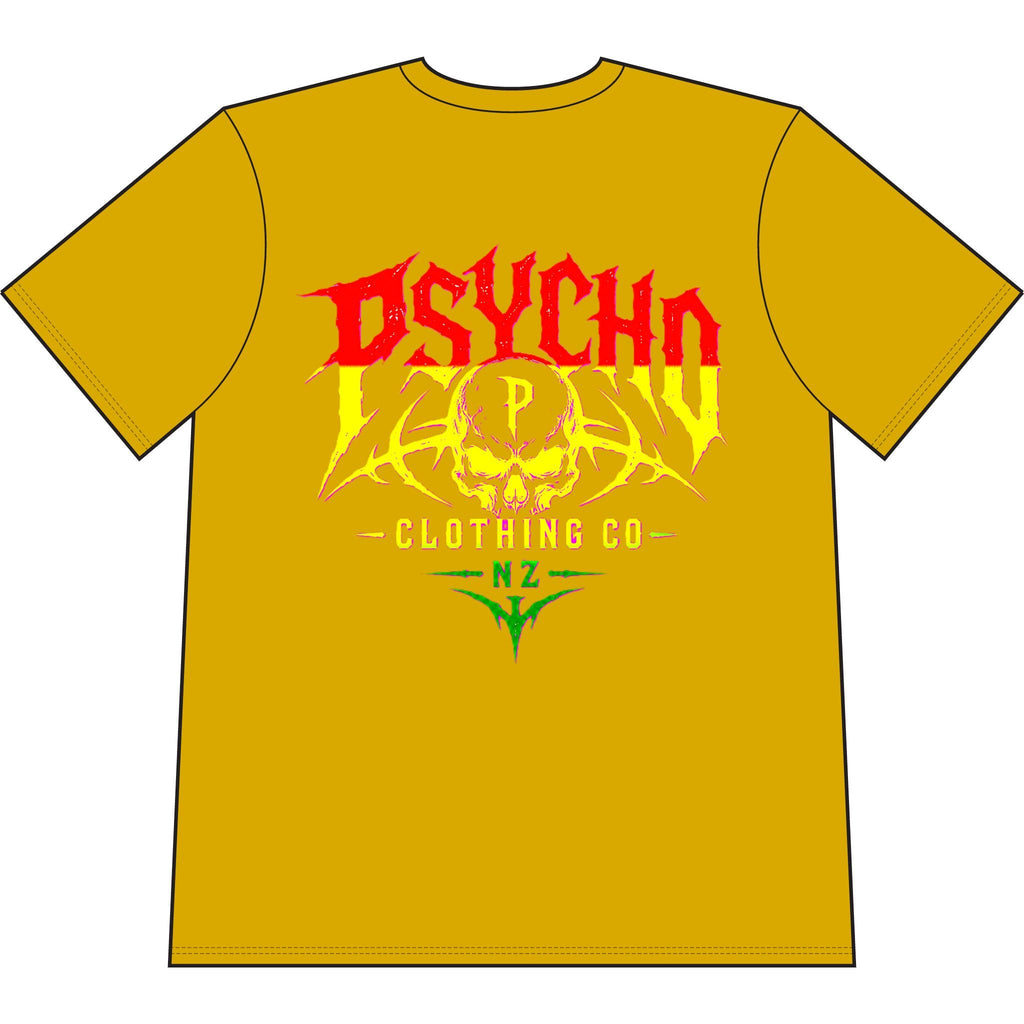 Psycho Skull Graphic T-Shirt — Heavyweight Garment-Dyed Streetwear