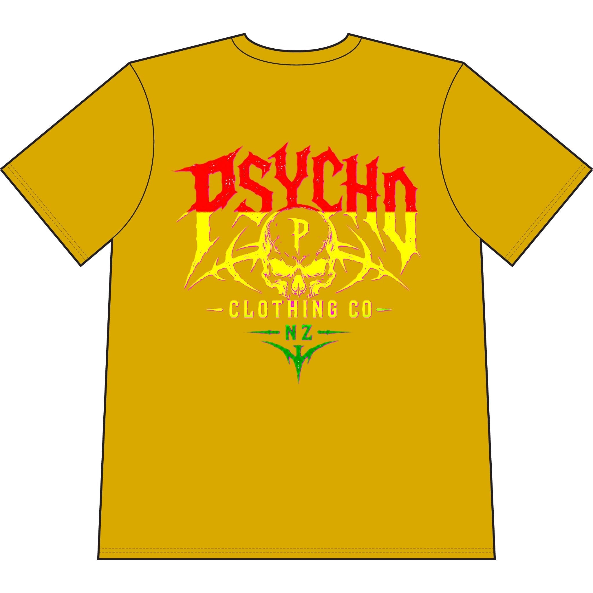 Psycho Skull Graphic T-Shirt — Heavyweight Garment-Dyed Streetwear
