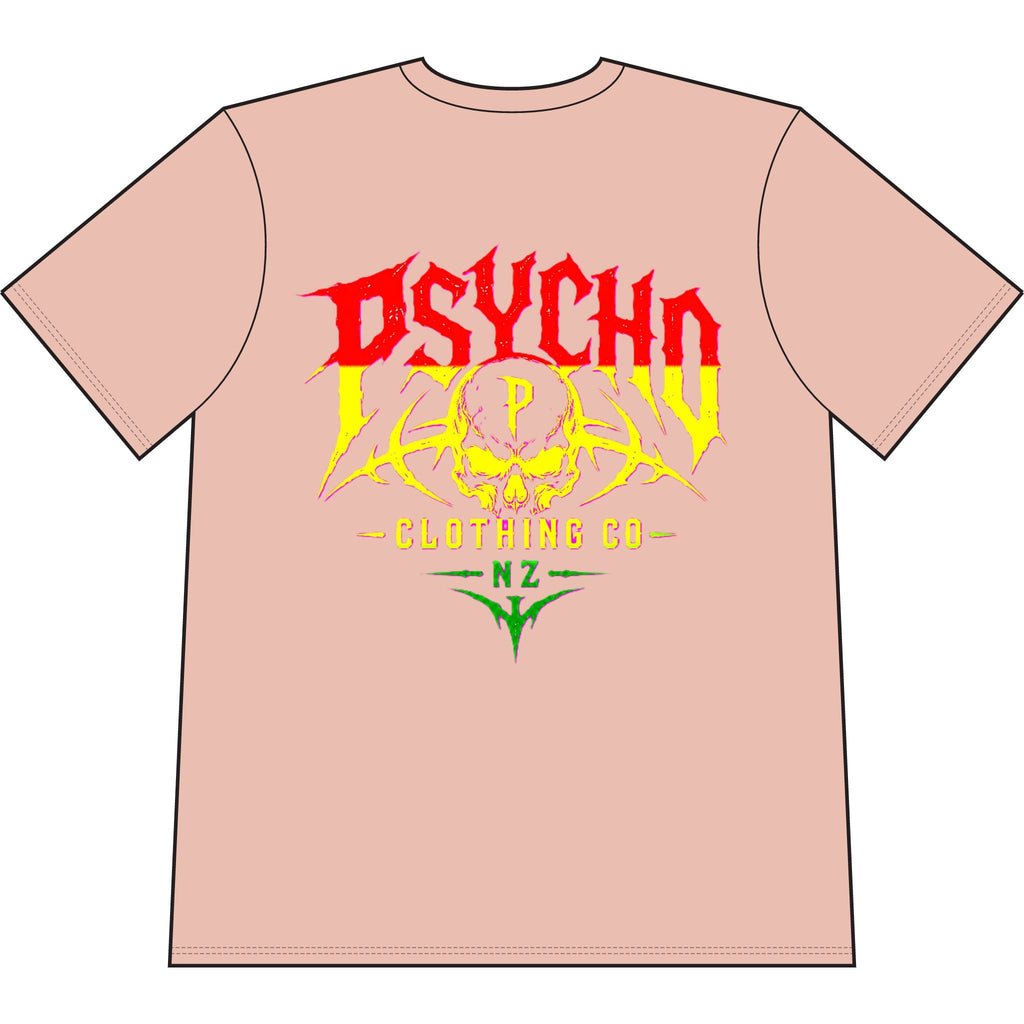 Psycho Skull Graphic T-Shirt — Heavyweight Garment-Dyed Streetwear