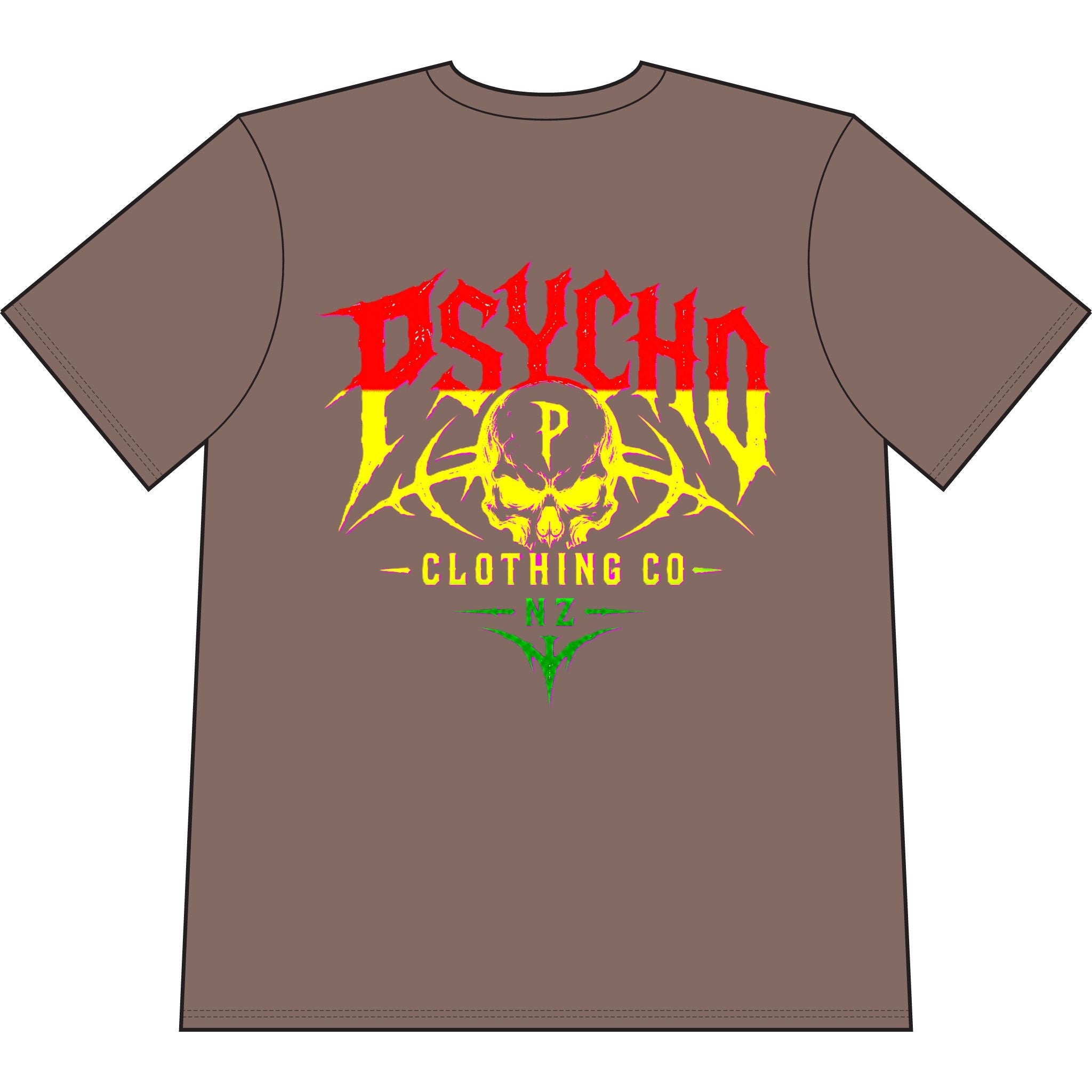 Psycho Skull Graphic T-Shirt — Heavyweight Garment-Dyed Streetwear