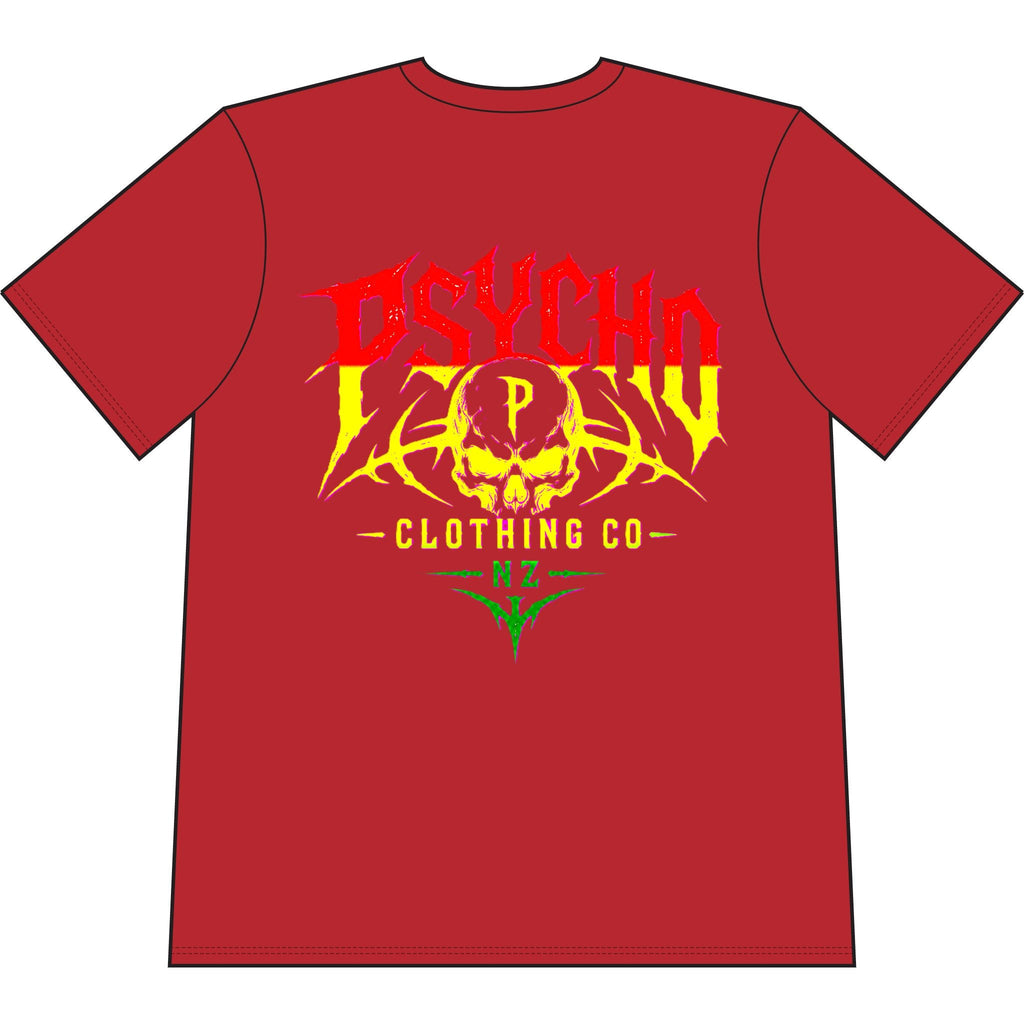 Psycho Skull Graphic T-Shirt — Heavyweight Garment-Dyed Streetwear