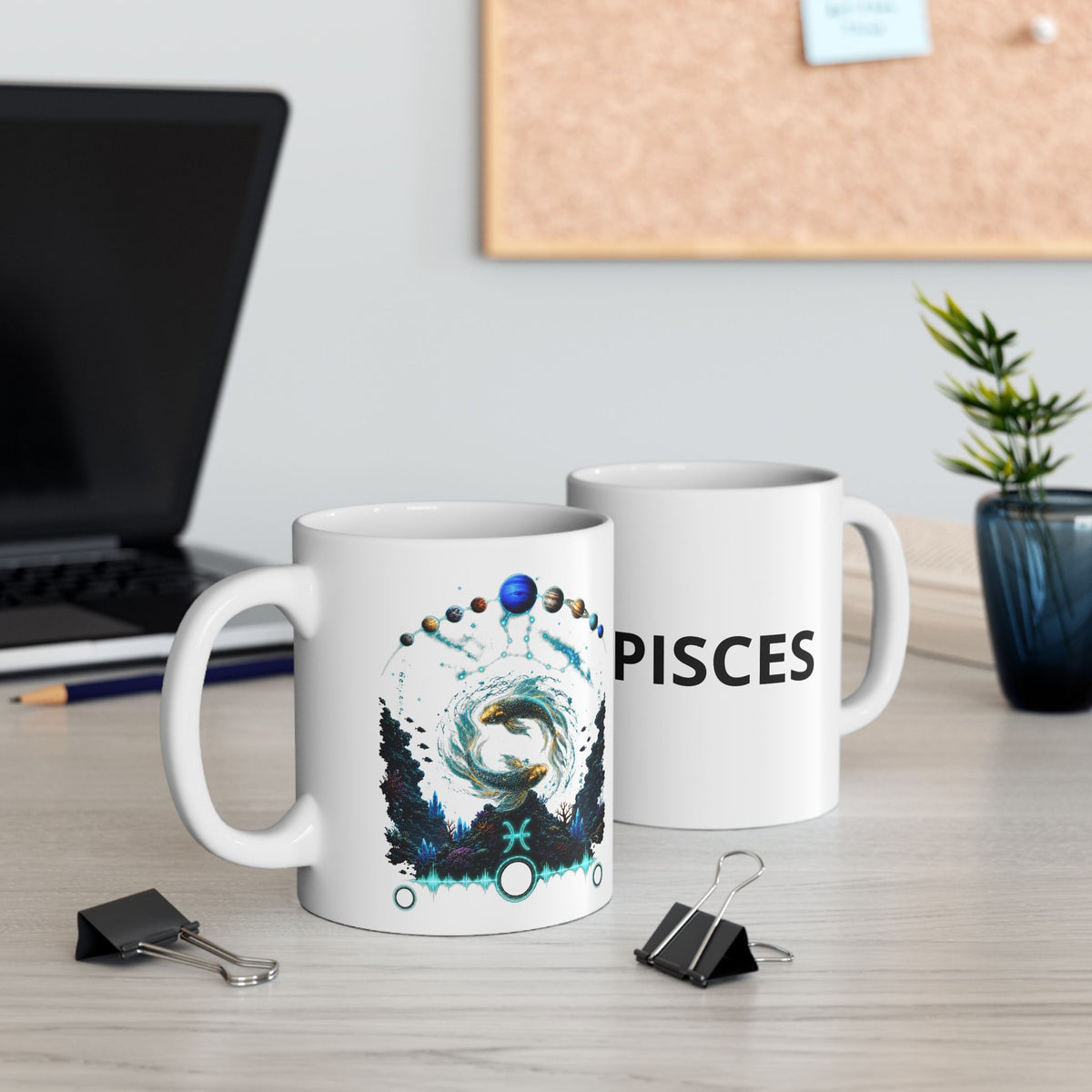 Pisces Astrology Ceramic Mug — Zodiac Constellation Coffee Cup (11oz & 15oz)