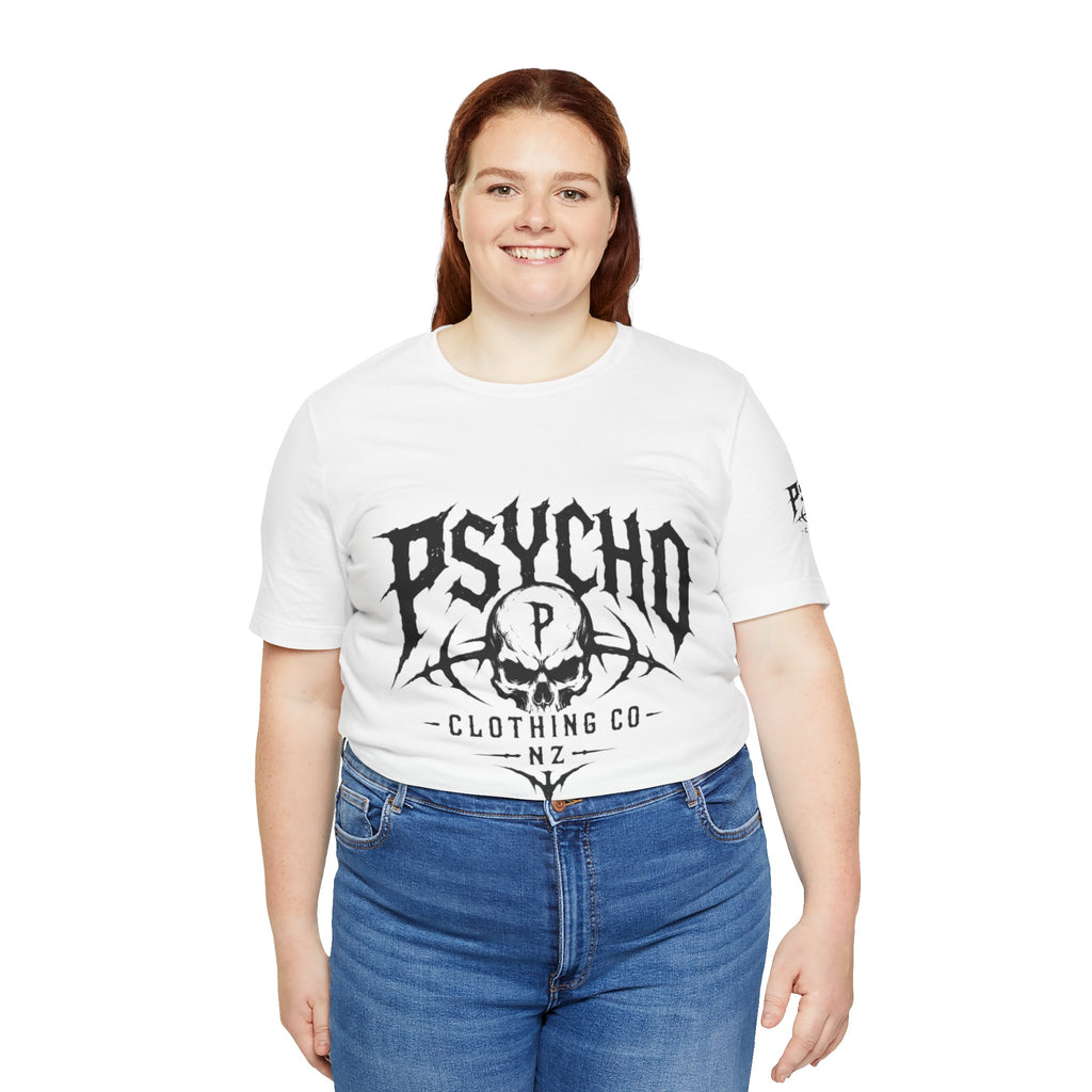 Psycho Clothing Co. Skull Tee — Gothic Rock Band Graphic T-Shirt
