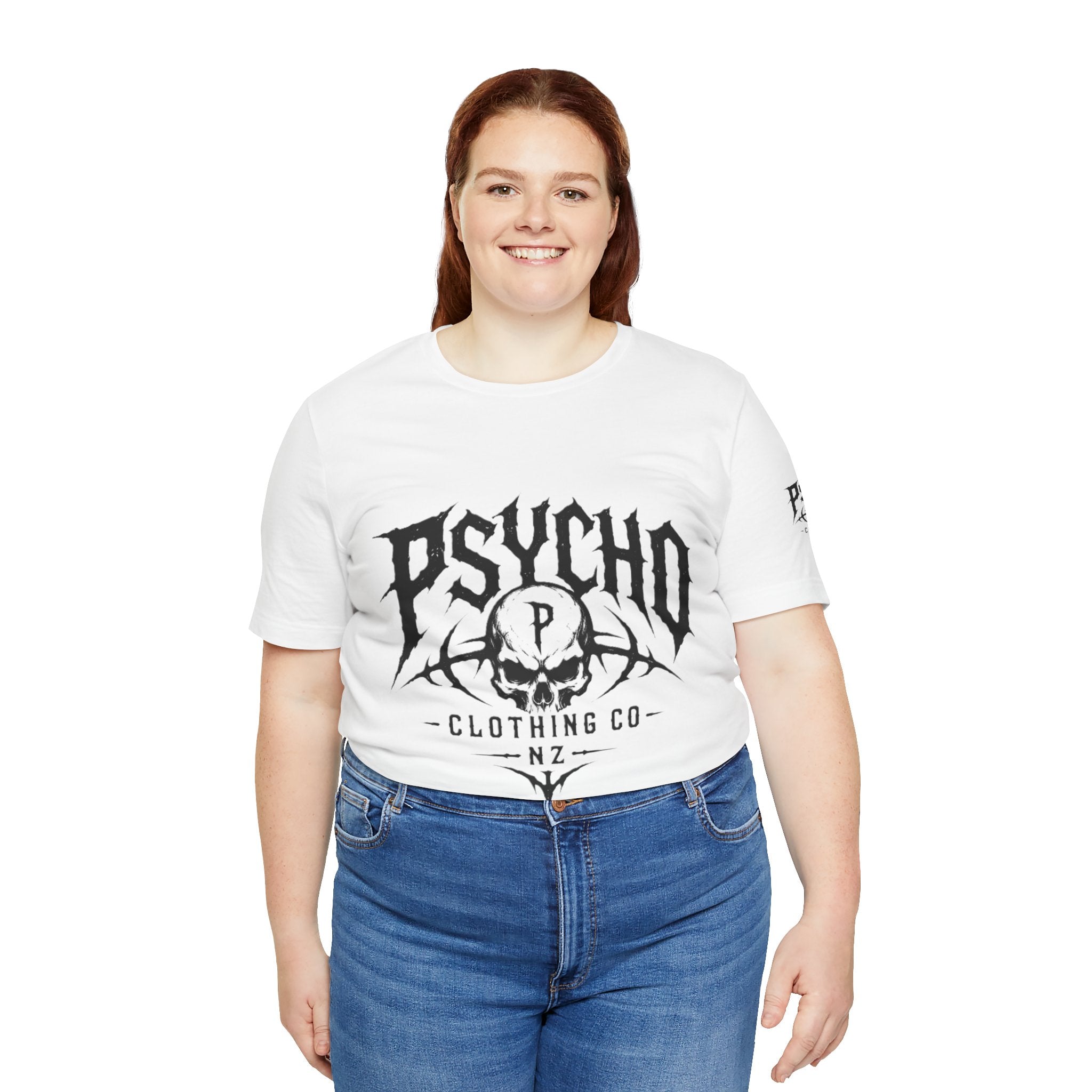 Psycho Clothing Co. Skull Tee — Gothic Rock Band Graphic T-Shirt