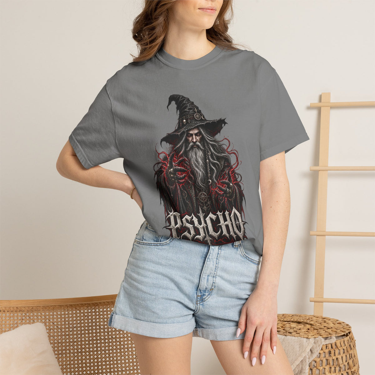 Psycho Wizard T-Shirt — Gothic Wizard Graphic Tee
