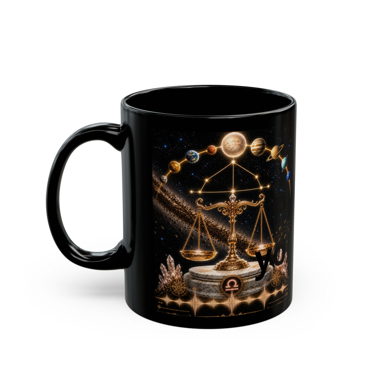 Libra Constellation Black Mug — Zodiac Coffee Cup (11oz & 15oz)