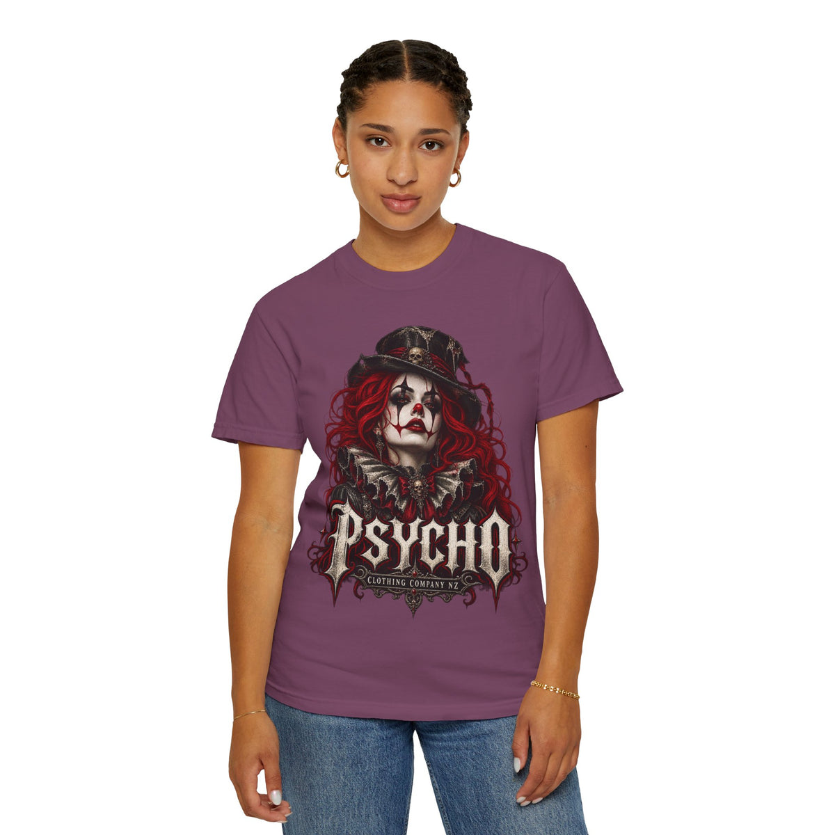 Psycho Female Clown Graphic T-Shirt