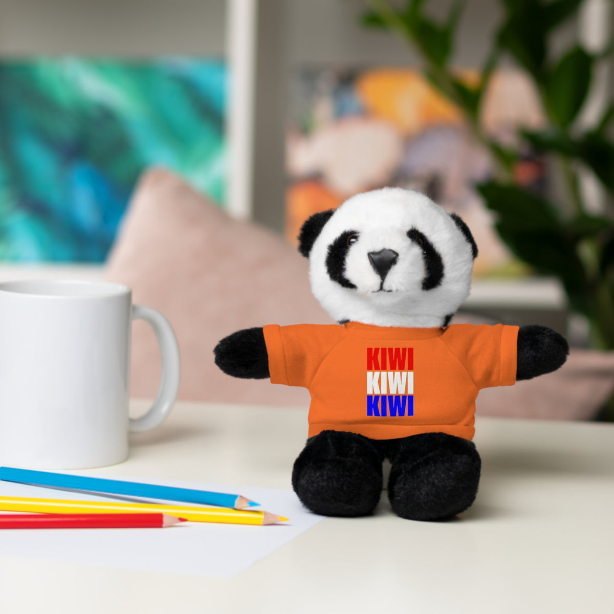Kiwi Stripe Teddy Bear with Graphic Tee